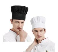 SJTJSPX Lot de 2 Toque de Chef,Bonnet de Cuisinier Élastique,Unisexe Chapeau de Cuisine Non-tissé et Maille,Toques de Cuisinier pour Cuisine,Maison,Restaurant,Usine,Accessoires Cap Cheveux