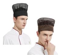 SJTJSPX Lot de 2 Toque de Chef,Bonnet de Cuisinier Élastique,Unisexe Chapeau de Cuisine Non-tissé et Maille,Toques de Cuisinier pour Cuisine,Maison,Restaurant,Usine,Accessoires Cap Cheveux