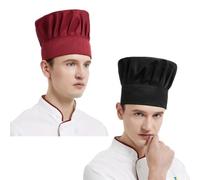 SJTJSPX Lot de 2 Toque de Chef,Bonnet de Cuisinier Élastique,Unisexe Chapeau de Cuisine Non-tissé et Maille,Toques de Cuisinier pour Cuisine,Maison,Restaurant,Usine,Accessoires Cap Cheveux