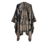 SJTJSPX Poncho Châle Femme Cape Écharpe Elégant Poncho Mexicain Cachemire Manteux Hiver Automne Chaud Ouvert à Carré Foulard Épaissie Douce Couverture Tricot Châle Wraps Réversible Cardigan