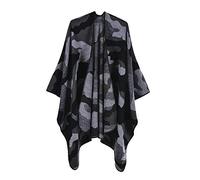 SJTJSPX Poncho Châle Femme Cape Écharpe Elégant Poncho Mexicain Cachemire Manteux Hiver Automne Chaud Ouvert à Carré Foulard Épaissie Douce Couverture Tricot Châle Wraps Réversible Cardigan