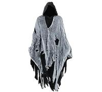 SJTJSPX Poncho Halloween Squelette Cape Pancho Unisexe Cape à Capuche Médiévale Costume Déguisement Sorcière Diable Mexicain Manteau Accessoire de Cosplay Fête à Thème Carnaval Châle Halloween