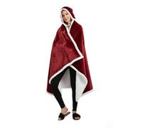 SJTJSPX Ponchos Couverture Écharpe de Poncho Plaid Polaire Femme Homme Châles Wraps Hiver Chaud Écharpe Châle en Polaire Double Couche Grosse Cape Couverture à Capuche Sweat Couverture