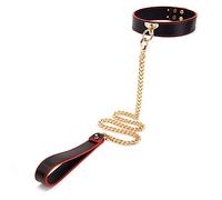 SJTJSPX Ras de Cou,Colliers avec Chaîne de Traction Amovible,Collier Réglable Sexy Bondage,Tour de Cou en Cuir PU,Couples Collier Contraintes, Colliers Laisse BDSM Punk Gothique Déguisement Cosplay