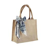 SJTJSPX Sac Cabas en Toile de Jute de Naturel Sac Fourre-tout Vintage Sac à Provisions Portable Sac à Main Réutilisable Sac Courses Multi-Usages pour Stockage Shopping Déjeuner Cadeau Plage Voyage
