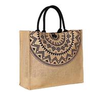 SJTJSPX Sac Cabas en Toile de Jute de Naturel Sac Fourre-tout Vintage Sac à Provisions Portable Sac à Main Réutilisable Sac Courses Multi-Usages pour Stockage Shopping Déjeuner Cadeau Plage Voyage
