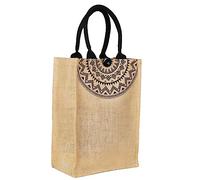 SJTJSPX Sac Cabas en Toile de Jute de Naturel Sac Fourre-tout Vintage Sac à Provisions Portable Sac à Main Réutilisable Sac Courses Multi-Usages pour Stockage Shopping Déjeuner Cadeau Plage Voyage