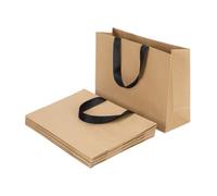 SJTJSPX Sac de Cadeau en Papier Kraft Sac à Main avec Poignée Emballage Pochettes Cadeaux Rrecyclable Sac de Fête Sachet Fourre-Tout Sac de Courses Mariage Anniversaire Noël Halloween Shopping