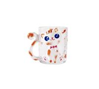 SJTJSPX Tasses à Verre 300ML,Tasse à Café Motif Mignon Chat 3D Relief,Mug Cappuccino avec Poignées,Verres à Expresso Moka,Tasse à Thé Lait Eau,Gobelet en Verre Transparent,Créatif Cadeau