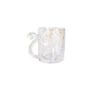 SJTJSPX Tasses à Verre 300ML,Tasse à Café Motif Mignon Chat 3D Relief,Mug Cappuccino avec Poignées,Verres à Expresso Moka,Tasse à Thé Lait Eau,Gobelet en Verre Transparent,Créatif Cadeau