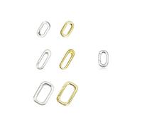 SJUIEO Boucle ovale argentée - Convient comme fermoir de bracelet et de collier, fermoir de bijoux pour bricolage, réparation de chaînes ou de bracelets et créations de bijoux (1, argent, petit)
