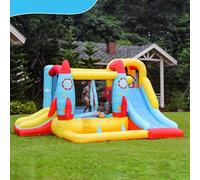 SJUN Chateau Gonflable Enfant，Château Gonflable Applicable À L'intérieur Et À L'extérieur avec Glissière Mur d'escalade, Peut Accueillir 3-5 Enfants, Âge Approprié 3-10 Ans (Rockets)