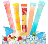 SJUNJIE 250 Pièces Sacs Popsicle Moule à Glace Colorées Grands et Petits Sachet Glace à L'eau avec 2 Entonnoir DIY Popsicle Pochettes pour Yaourt Smoothies Bonbons Glaces Party Favors