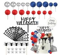 SJUNJIE 38 Pièces Araignées Décoration de Gâteau Avec Halloween Plugin Plugin d'Araignée Décoration de Gâteau Motif pour Les Fêtes D'anniversaire et Les Décorations D'halloween