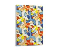 SJWINER M. C. Escher Impression sur toile avec cadre Motif nains 30 x 45 cm