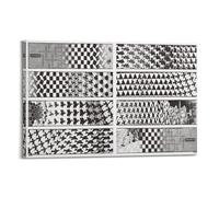 SJWINER M. C. Escher Impression sur toile « Metamorphosis 4 », œuvre de peintre, décoration murale moderne pour salon, chambre à coucher, 20 x 30 cm, style cadre