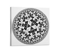 SJWINER M. C. Escher Poster sur toile avec cadre pour décoration murale moderne pour salon, chambre à coucher, 60 x 60 cm