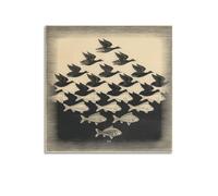 SJWINER M. C. Escher Toile murale moderne sans cadre pour salon, chambre à coucher, 40 x 40 cm
