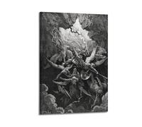 SJWINER Poster esthétique avec gravure The Mouth of Hell par Gustave Dore, pour salon, chambre à coucher, 30 x 45 cm, style cadre