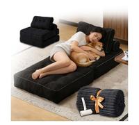 SJWJWOO Lit De Chien pour Humain avec Couverture 190x85x20cm, Pliable 3 en 1 Canapé Chien pour Chiens et familles d'animaux,Black