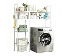 SJWJWOO Meuble Lave Linge, Dessus De Machine à Laver Multifonction Meuble Machine à Laver pour Toilettes et buanderie,White-2Tier