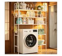 SJWJWOO Meuble Lave Linge, Meuble De Machine à Laver Facile à Assembler Support Lave Linge pour Toilettes et buanderie,White-3Tier