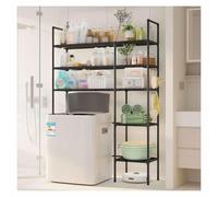 SJWJWOO Meuble Machine a Laver, Dessus De Machine à Laver Multifonction Armoire Machine a Laver pour Salle de Bain, buanderies,Black-3Tier