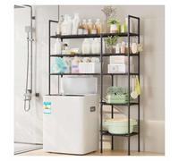 SJWJWOO Meuble Machine a Laver, étagère Machine à Laver Facile à Assembler Armoire Machine a Laver pour Toilettes et buanderie,Black-3Tier