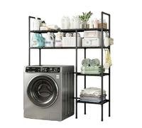 SJWJWOO Meuble Machine à Laver, Meuble Machine à Laver Peu encombrant Dessus De Machine à Laver pour Salle de Bain, buanderies,Black-2Tier