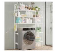 SJWJWOO Meuble Machine a Laver, Meuble Machine a Laver Solide Etagere Machine a Laver pour Toilettes et buanderie,White-3Tier