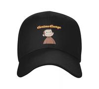 SJXIZEH Casquette Noire,Mignon Curious George Casquette de Baseball Noir Chapeaux Amusants Femme 2025 Homme