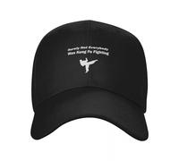 SJXIZEH Casquette Noire，Sûrement Pas Tout Le Monde était Kung Fu Combat Baseball Cap Golf Visor Chapeaux d’Hiver pour Hommes Femmes 2025 Hommes
