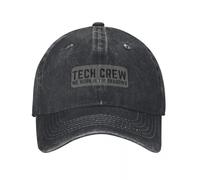 SJXIZEH Casquette Noire,Tech Crew We Work in The Shadows Casquette de Baseball Chapeau d’été Beach Rave Marque Casquette Homme Golf Femme Homme