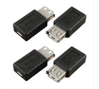 SJZBIN Lot de 4 adaptateurs USB A femelle vers micro USB femelle USB 2.0 A femelle vers micro USB B 5 broches femelle