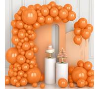 SJZG-106 Pcs Ballons Orange Ballons En Latex 5 10 12 18 Pouces Kit De Guirlande De Ballon Orange Avec Ruban Pour Femmes Garçons Filles Anniversaire Fête Halloween Pique-Nique Douche De Mariée Décorat