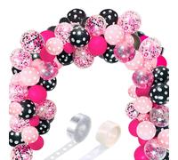 SJZG-117 Kit Arco Ghirlanda Palloncino Mouse Nero Rosso Bianco Oro/Rosa Rosso Rosa Ghirlanda Di Palloncini Arco E Palloncini A Striscia Per Compleanno Della Festa (Colore Del Mouse Rosa Rosa Rossa)