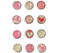 Sjzg-12 Mini Magnets Epoxy - Ø12mm - Coeur Et Motifs - Graines Créatives