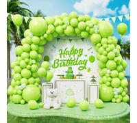 SJZG-143 Pcs Ballons Vert Lime Ballons En Latex Différentes Tailles Kit De Guirlande Ballon Vert Avec Ruban Pour Femmes Garçons Filles Fêtes D'Anniversaire Mariage Douche De Bébé Safari Décoration