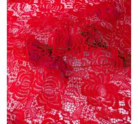 Sjzg-150 Cm De Largeur Ruban De Tissu De Dentelle Décoré De Fleurs Nuptiale De Mariage Fleur Nappe En Tissu Bricolage Artisanat Garniture De Pétoncles Applique Vêtements(Color:Rouge)