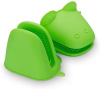 Sjzg-2 Gants De Cuisine, Silicone, Manique, Résistant Chaleur, Motif: Grenouille Vert