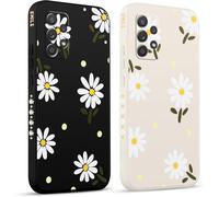 Sjzg-2 Pezzi Cover Per Samsung Galaxy A52 5g 6.5" Margherita Crisantemo Romantico Disegno Morbido Donne Protezione Sottile Anti Fotocamera Silicone Tpu Custodia Morbida Antiurto Case