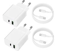 Sjzg-2 Pièces Chargeur Usb C, 20w Usbc Rapide Prise Avec 2 Pièces 1m Cable, Prise Usb Adaptateur Secteur Universel Pour Iphone 16 15 Plus/Pro/Pro Max, Samsung Galaxy A15 A14 A13 A05s