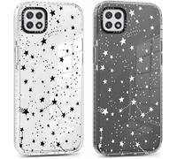 Sjzg-2 Pièces Coque Pour Samsung Galaxy A22 5g 6.6"",Transparente Étui Avec Aesthetic Motif Stern Dessin, Mince Tpu Bumper Souple Silicone Housse Clair Antichoc Protection Case Cover Pour Samsung A22