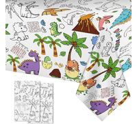 Sjzg-2 Pièces De Nappes À Colorier Dinosaures, Grande Nappe D'activité En Papier Dinosaure, Poster De Jeux D'artisanat Pour Décorations D'anniversaire De Dinosaures