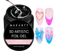 Sjzg-3d Nail Art Foil Glue - 8 G Transfert Foil Nails Gel Uv, Gel De Transfert De Feuille Pour Nail Art Gel 3d, Charm Nail Foils, Linear/Shell/Ondulation Design, Nail Studio, Lampe Uv Diy