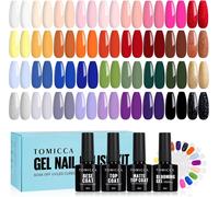 Sjzg-40pcs Vernis Semi Permanent Kit, 36pcs Vernis Gel Uv & 4pcs Base Top Coat Set Avec Blooming Gel & Rond Nail Display Nail Tip Exposition, Pour Les Studios De Manucure Et De Bricolage Accueil