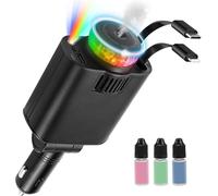Sjzg-5 In 1 Allume Cigare Usb C, Chargeur Voiture Usb C Prise Allume Cigare Avec Aromathérapie Et Starlight,66w Rapide Telephone Voiture Pour Iphone 16 15 14 Pro Max Samsung S24 23 22 Android,Noir