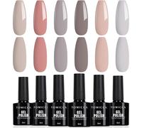 Sjzg-6 Couleurs Vernis Gel Uv À Ongles Rose Nude Gris Set Gel Vernis Semi Permanent Soak Off Uv/Led Cadeau Non Toxique Et Durable Pour Starter Nail Art Salon Diy Home,8ml
