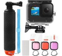 SJZG-60M/197Ft 26Pcs Underwater Boîtier Étanche Kit With Diving Filter Floating Grip For Go Pro Hero 13/12/11/10/10/9 Black Accessory Dive Kit, Camera Diving Accessory Kit