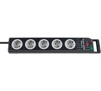 SJZG-A1945301101153380115 1153380115-Base Múltiple Super-Solid-Line Negra Con La Salida Del Cable En Lado Opuesto Al Interruptor (5 Tomas), Multicolor, 2,5 M